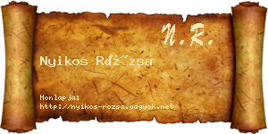 Nyikos Rózsa névjegykártya